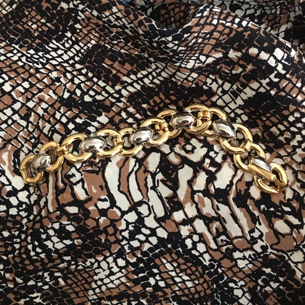 White and yellow gold plated bracelet - Picture 4 of 7